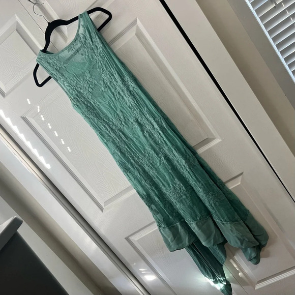 Soft Surroundings Dress Womens XS Blue Layered Embroidered Midi Maxi - Picture 2 of 6